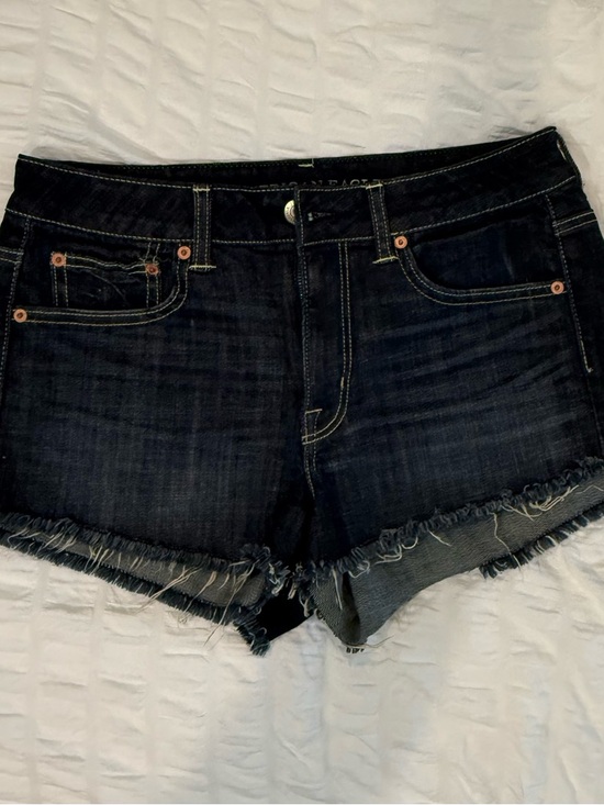 American Eagle Outfitters Pants - American Eagle Outfitters Dark Blue Frayed Hem Denim Shorts